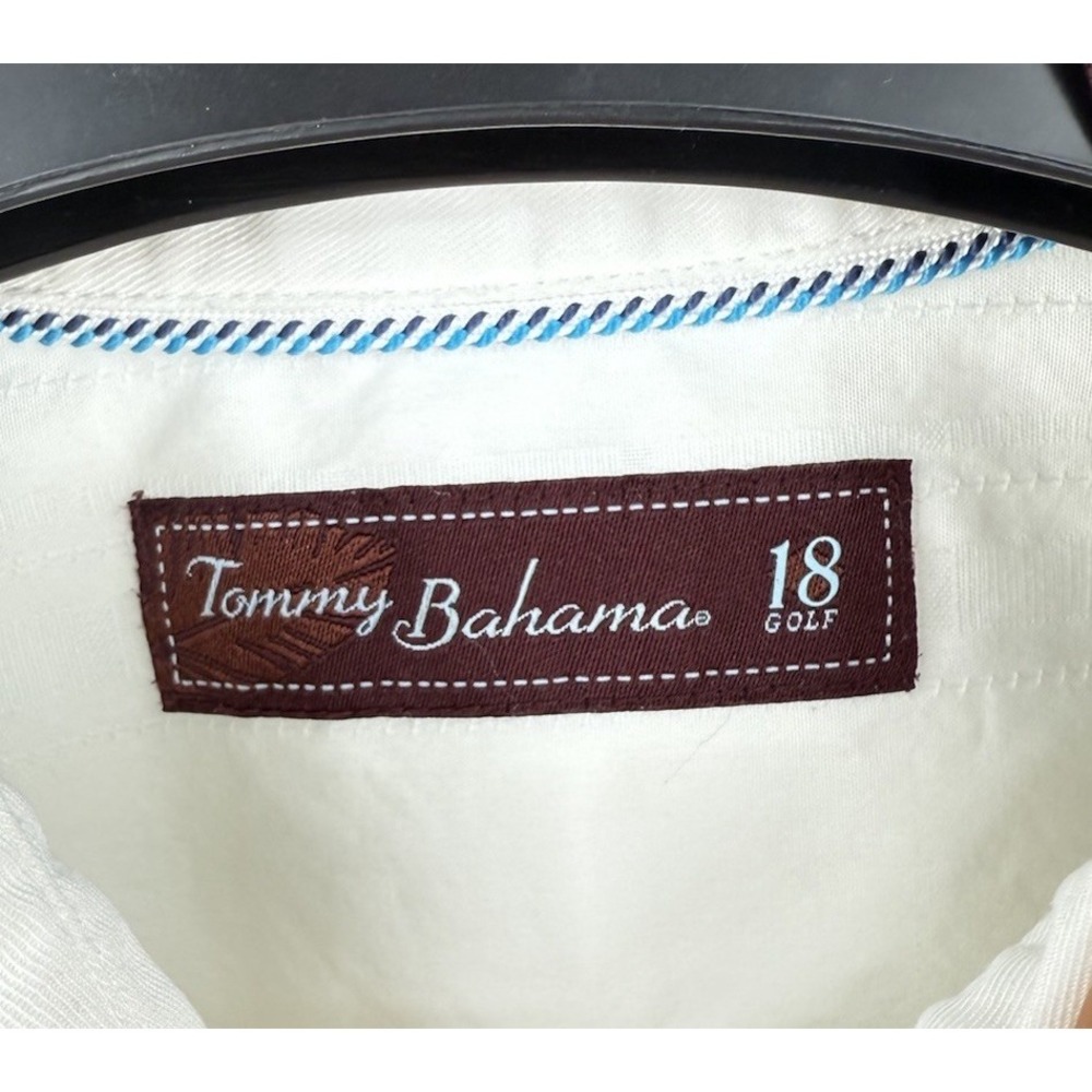 Tommy Bahama Shirt Mens Medium 18 Golf Golfer Lip Out Embroidered - Picture 3 of 8